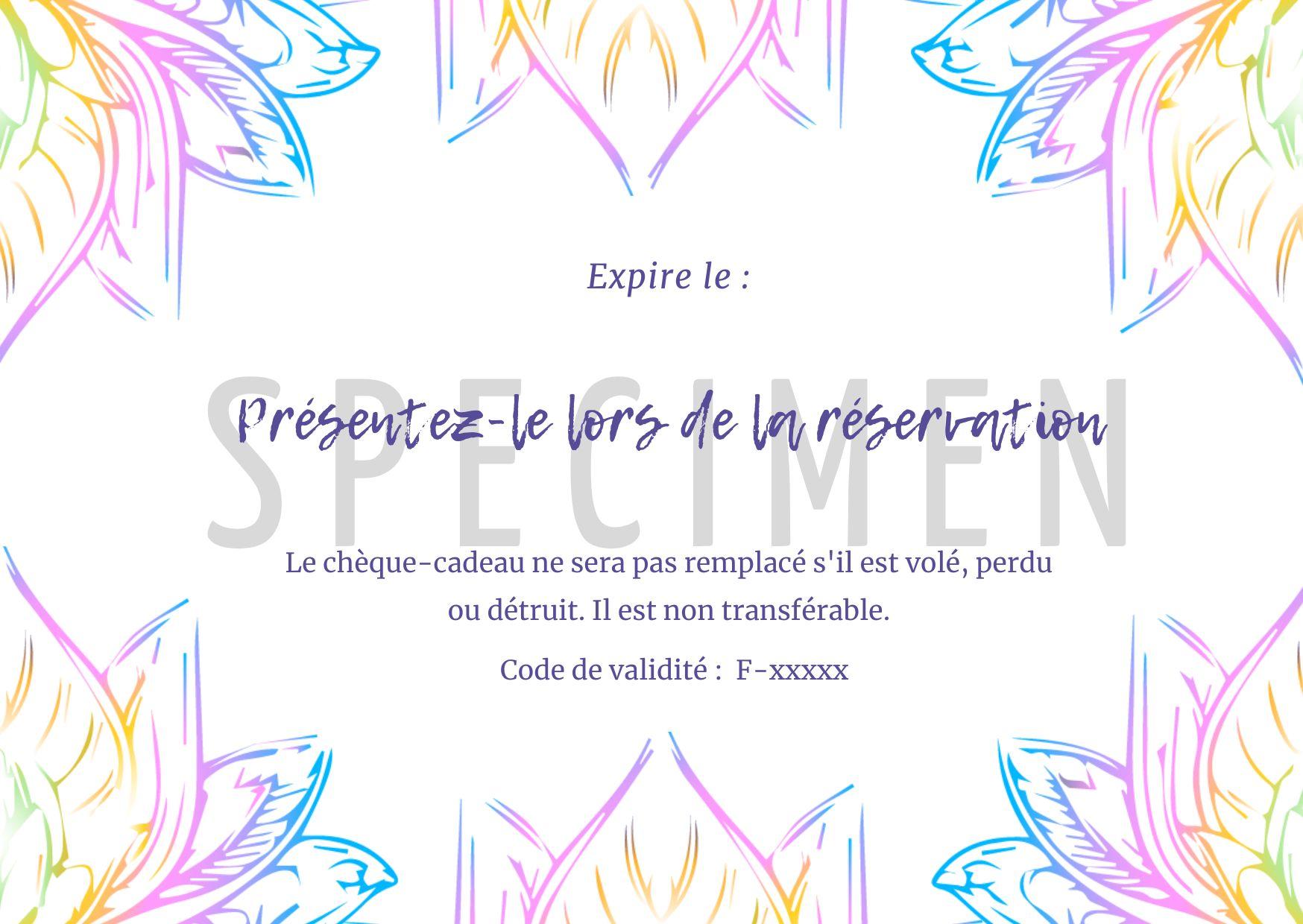 Verso carte cadeau